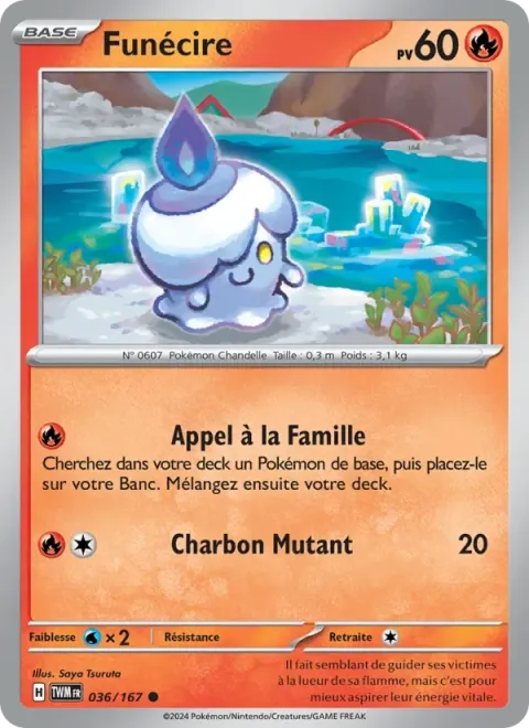 Carte Pokémon Funécire 036/167, extension Mascarade Crépusculaire