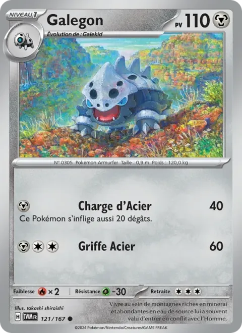 Carte Pokémon Galegon 121/167, extension Mascarade Crépusculaire