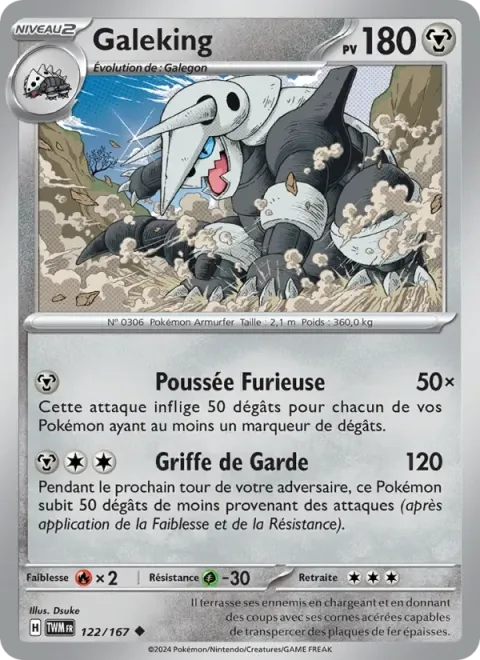 Carte Pokémon Galeking 122/167, extension Mascarade Crépusculaire