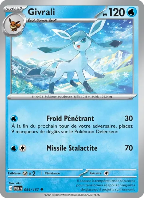 Carte Pokémon Givrali 054/167, extension Mascarade Crépusculaire