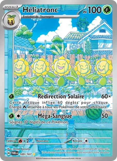 Carte Pokémon Héliatronc 169/167, extension Mascarade Crépusculaire