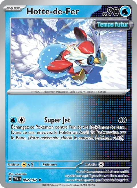 Carte Pokémon Hotte-de-Fer 062/167, extension Mascarade Crépusculaire