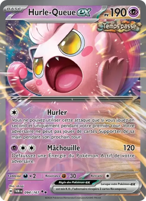 Carte Pokémon Hurle-Queue-ex 094/167, extension Mascarade Crépusculaire