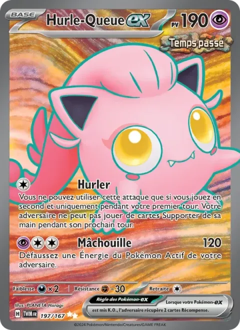 Carte Pokémon Hurle-Queue-ex 197/167, extension Mascarade Crépusculaire