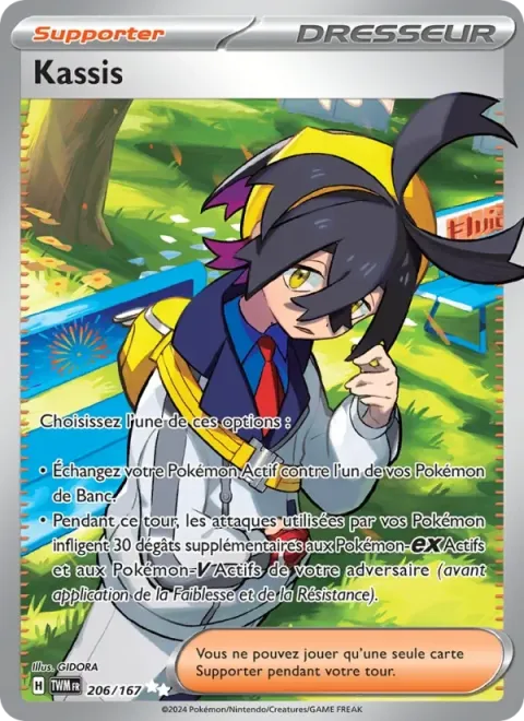 Carte Pokémon Kassis 206/167, extension Mascarade Crépusculaire
