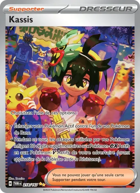 Carte Pokémon Kassis 218/167, extension Mascarade Crépusculaire