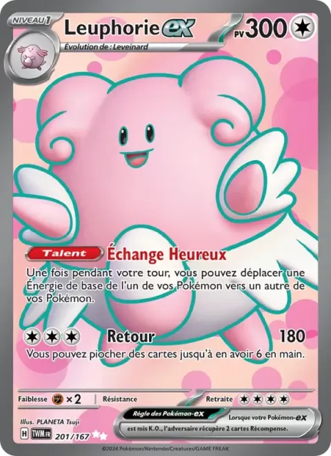 Carte Pokémon Leuphorie-ex 201/167, extension Mascarade Crépusculaire