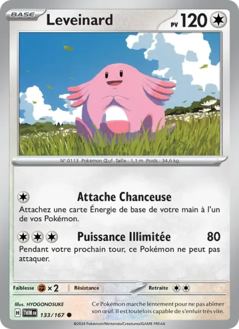 Carte Pokémon Leveinard 133/167, extension Mascarade Crépusculaire