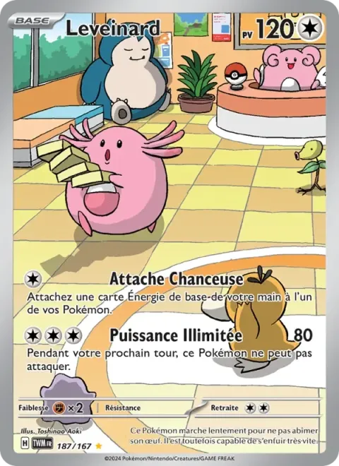 Carte Pokémon Leveinard 187/167, extension Mascarade Crépusculaire