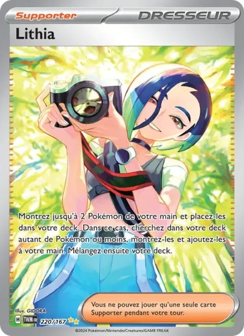 Carte Pokémon Lithia 220/167, extension Mascarade Crépusculaire