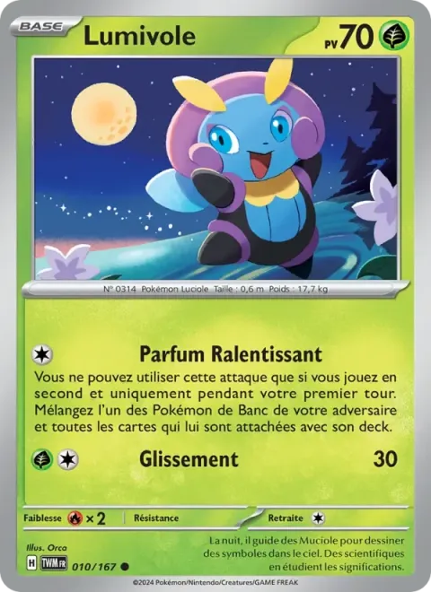 Carte Pokémon Lumivole 010/167, extension Mascarade Crépusculaire