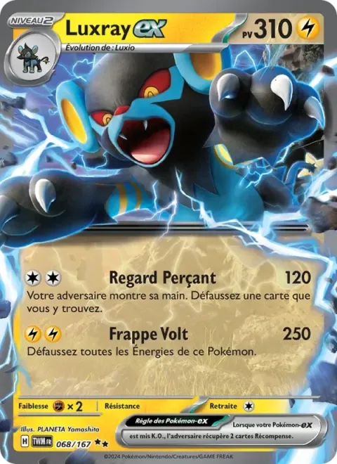 Carte Pokémon Luxray-ex 068/167, extension Mascarade Crépusculaire