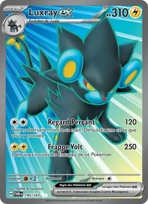 Carte Pokémon Luxray-ex 195/167, extension Mascarade Crépusculaire