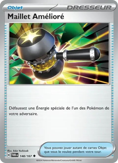 Carte Pokémon Maillet Amélioré 148/167, extension Mascarade Crépusculaire