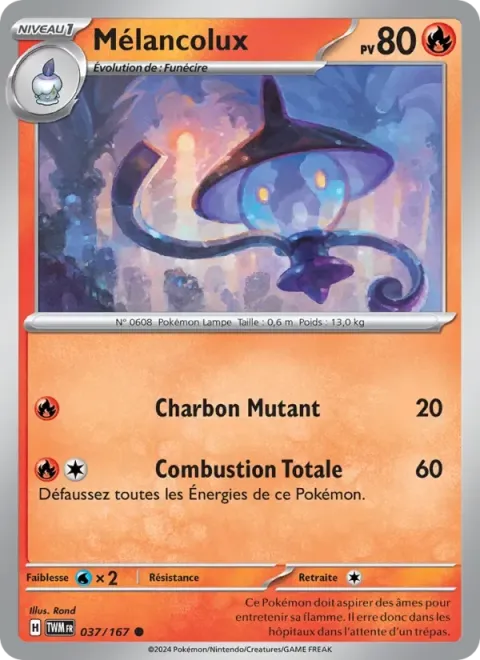 Carte Pokémon Mélancolux 037/167, extension Mascarade Crépusculaire