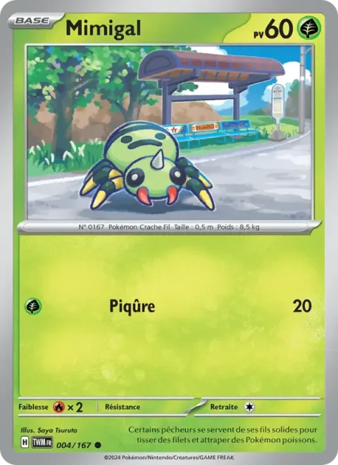 Carte Pokémon Mimigal 004/167, extension Mascarade Crépusculaire