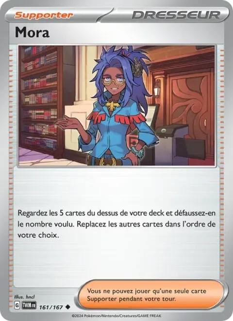 Carte Pokémon Mora 161/167, extension Mascarade Crépusculaire
