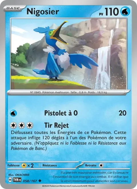 Carte Pokémon Nigosier 058/167, extension Mascarade Crépusculaire