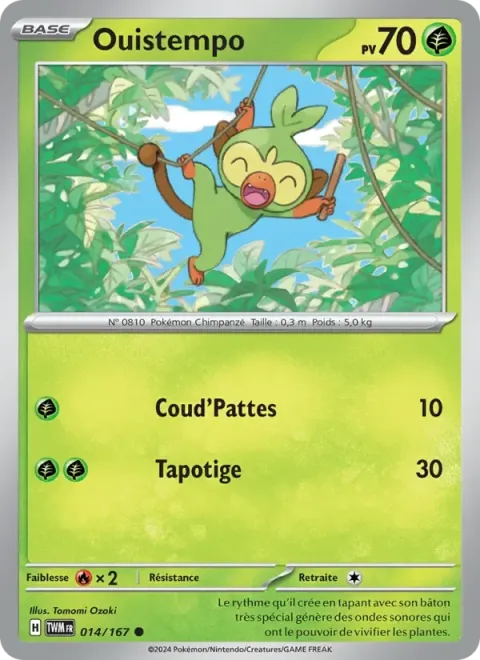 Carte Pokémon Ouistempo 014/167, extension Mascarade Crépusculaire