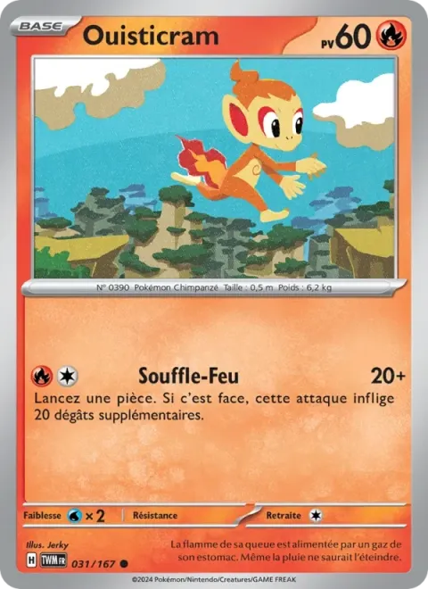 Carte Pokémon Ouisticram 031/167, extension Mascarade Crépusculaire