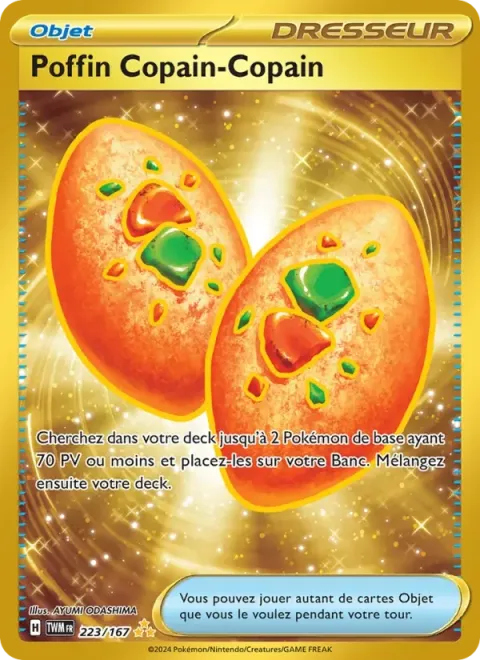 Carte Pokémon Poffin Copain-Copain 223/167, extension Mascarade Crépusculaire