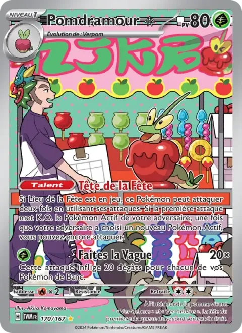 Carte Pokémon Pomdramour 170/167, extension Mascarade Crépusculaire