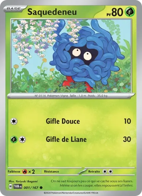 Carte Pokémon Saquedeneu 001/167, extension Mascarade Crépusculaire