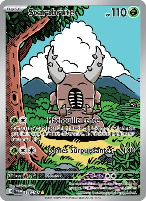 Carte Pokémon Scarabrute 168/167, extension Mascarade Crépusculaire