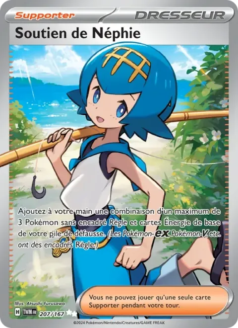 Carte Pokémon Soutien de Néphie 207/167, extension Mascarade Crépusculaire