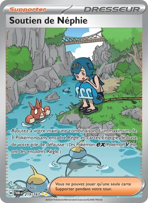 Carte Pokémon Soutien de Néphie 219/167, extension Mascarade Crépusculaire