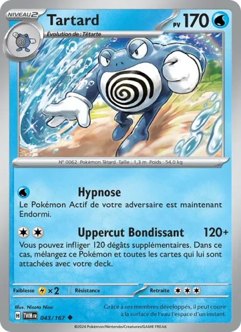 Carte Pokémon Tartard 043/167, extension Mascarade Crépusculaire