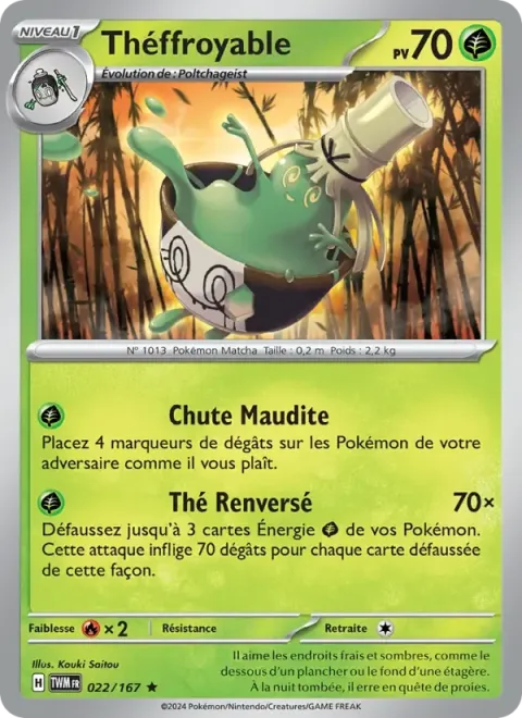 Carte Pokémon Théffroyable 022/167, extension Mascarade Crépusculaire