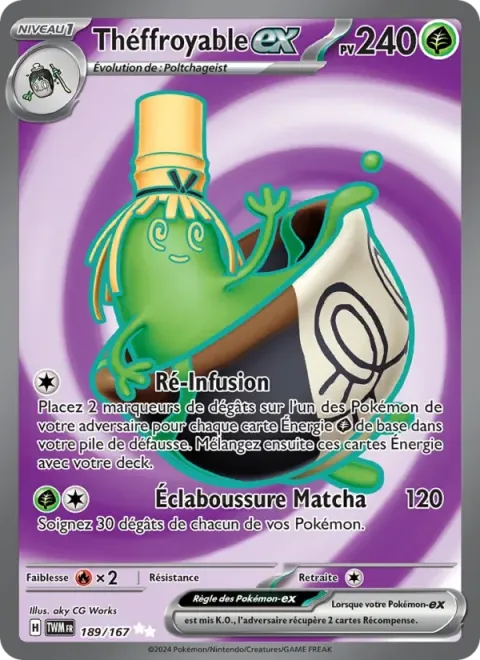 Carte Pokémon Théffroyable-ex 189/167, extension Mascarade Crépusculaire