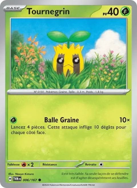 Carte Pokémon Tournegrin 006/167, extension Mascarade Crépusculaire