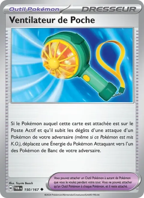 Carte Pokémon Ventilateur de Poche 150/167, extension Mascarade Crépusculaire