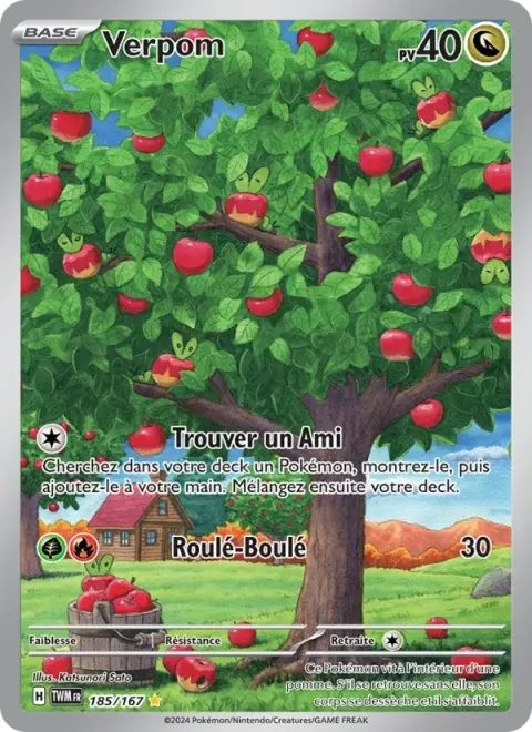 Carte Pokémon Verpom 185/167, extension Mascarade Crépusculaire