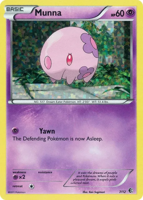 Carte Pokémon Munna 007/012, extension Collection McDonald's 2011