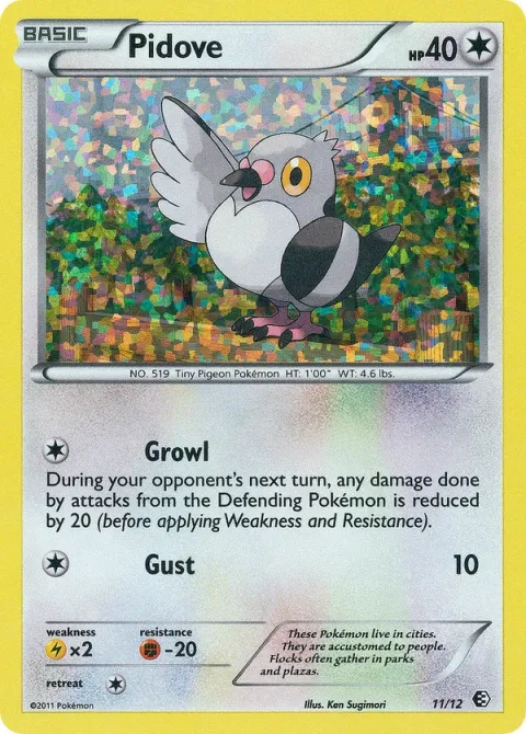 Carte Pokémon Poichigeon 011/012, extension Collection McDonald's 2011