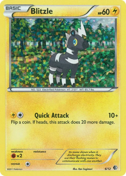 Carte Pokémon Zébibron 006/012, extension Collection McDonald's 2011