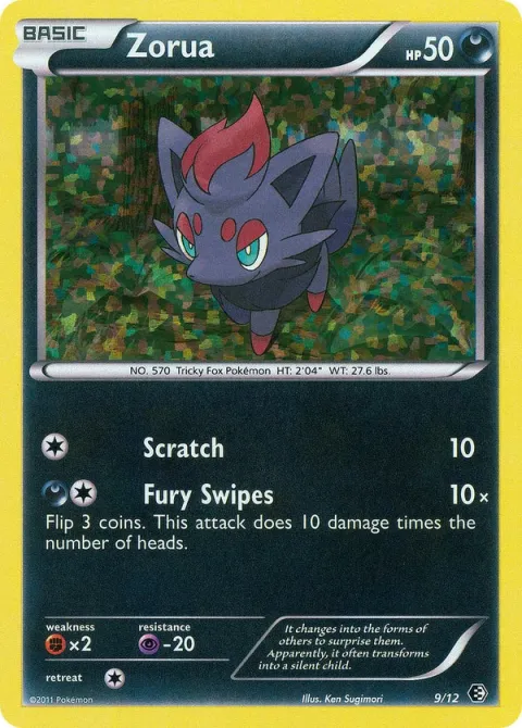 Carte Pokémon Zorua 009/012, extension Collection McDonald's 2011