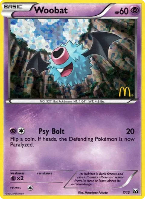 Carte Pokémon Chovsourir 007/012, extension Collection McDonald's 2012