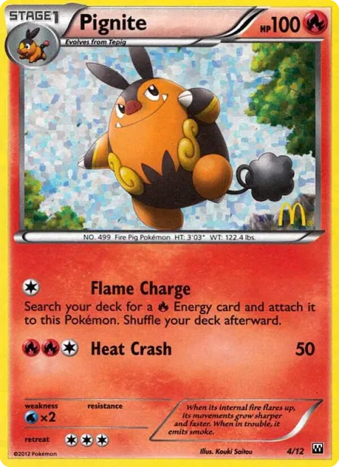 Carte Pokémon Grotichon 004/012, extension Collection McDonald's 2012