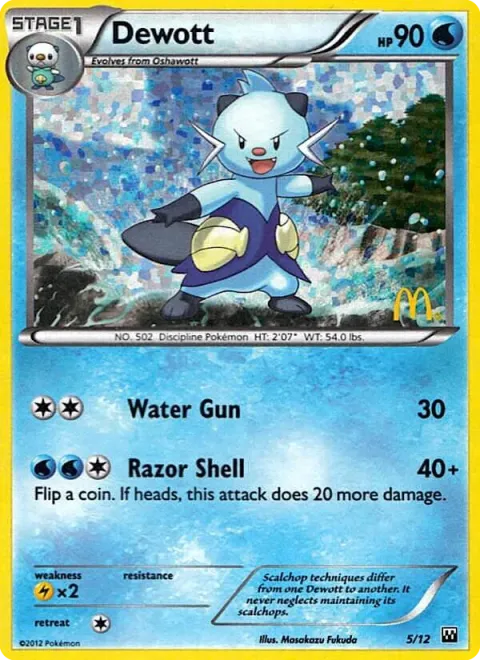 Carte Pokémon Mateloutre 005/012, extension Collection McDonald's 2012