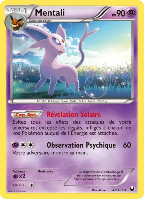Carte Pokémon Mentali 007/012, extension Collection McDonald's 2013