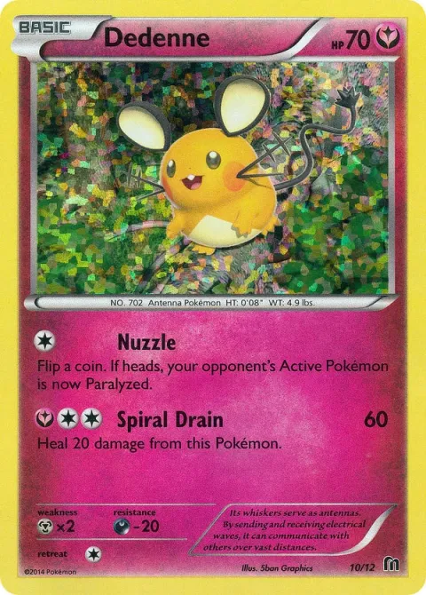 Carte Pokémon Dedenne 010/012, extension Collection McDonald's 2016