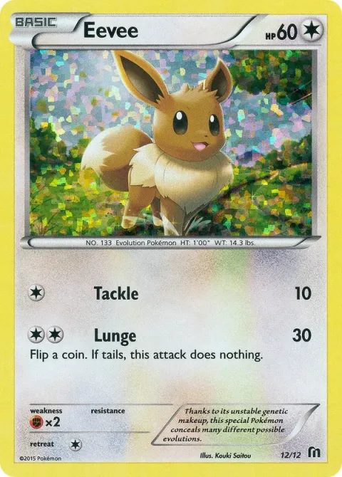 Carte Pokémon Évoli 012/012, extension Collection McDonald's 2016