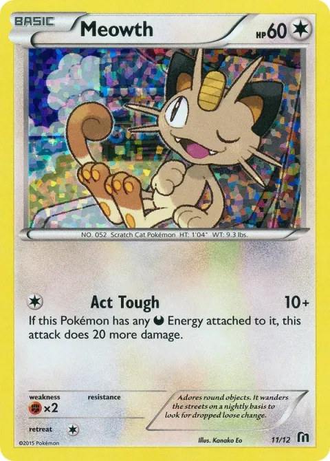 Carte Pokémon Miaouss 011/012, extension Collection McDonald's 2016