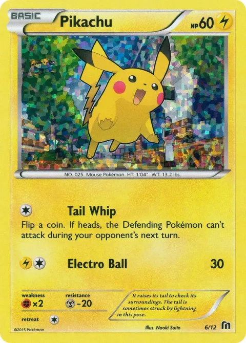 Carte Pokémon Pikachu 006/012, extension Collection McDonald's 2016