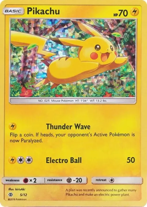Carte Pokémon Pikachu 005/012, extension Collection McDonald's 2017