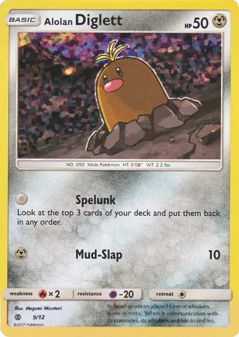 Carte Pokémon Taupiqueur d’Alola 009/012, extension Collection McDonald's 2017